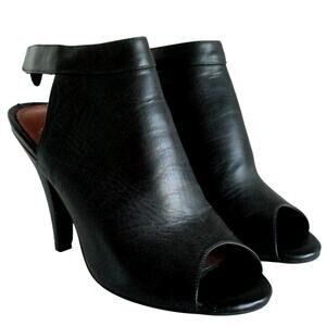 Ibiza Women's Black High Heel Leather Shoes Size 8.5M